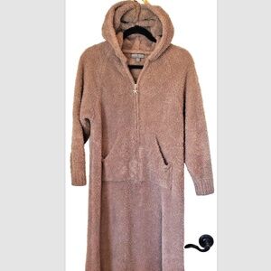 Barefoot Dreams Hoodie CozyChic 1/2 Zip Lounger Brown Size 1 Brown Starfish M L
